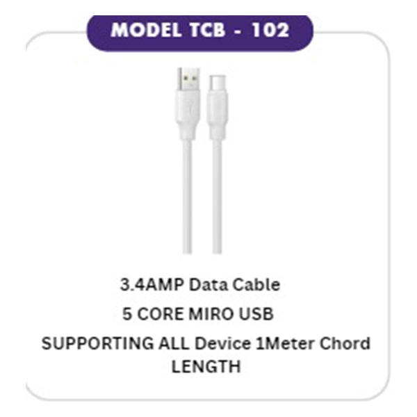 MICRO CABLE 3.4A 3.4AMP Micro USB DataCable, Five Core Lead,-2