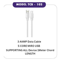 MICRO CABLE 3.4A 3.4AMP Micro USB DataCable, Five Core Lead,-2