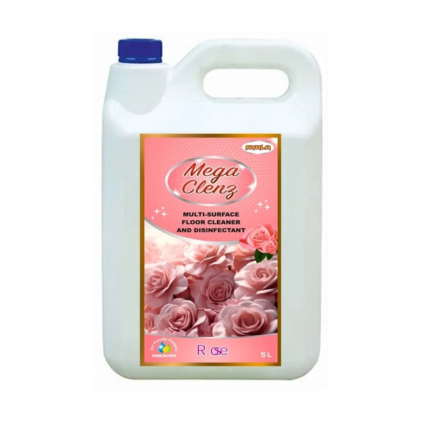 AYALA Mega Clenz Multi-Surface Floor Cleaner And Disinfectant Liquid For Industrial Applications- 5 Ltr (Pack of 5)