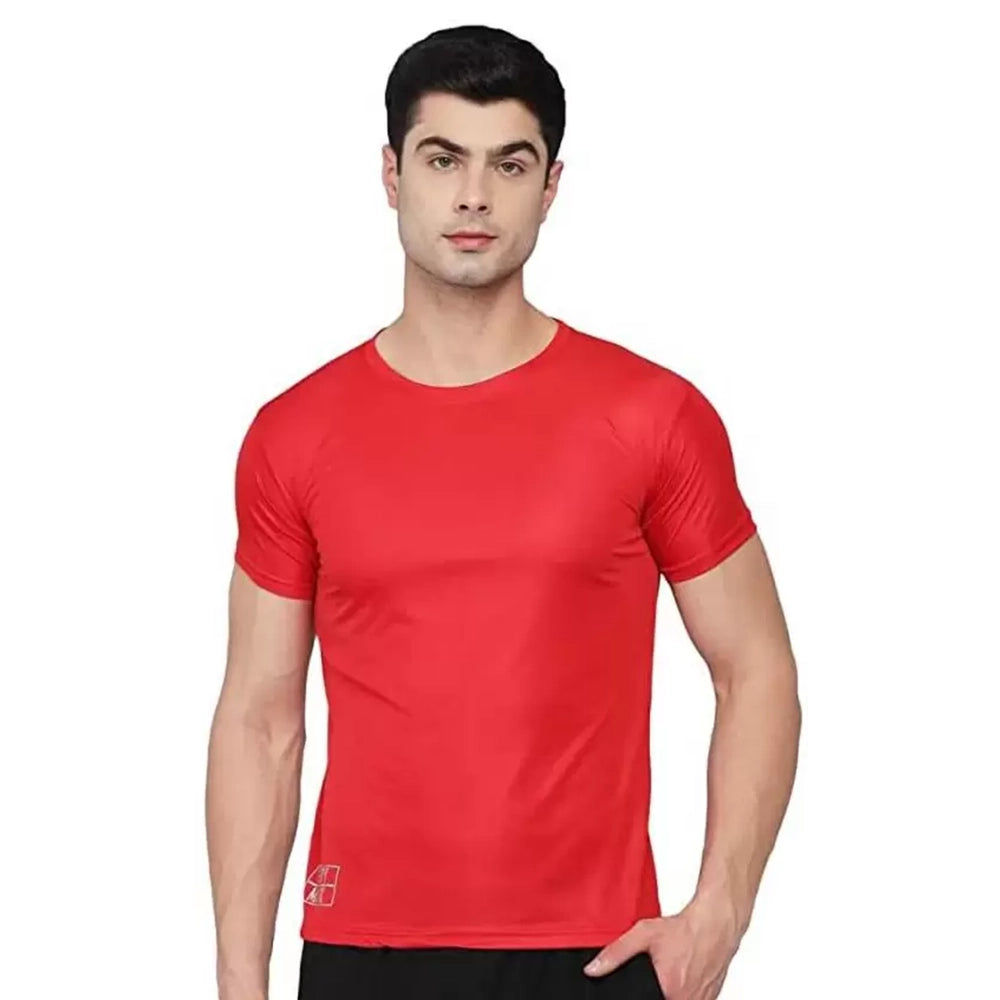 Men Solid Round Neck Casual Cotton T-Shirt (Pack of 5)