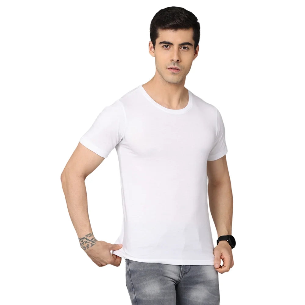 Crepeon Men's Round Neck Half Sleeve Cotton T-shirts (Pack of 10)