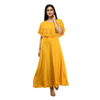 O Madam Crepe Solid Sleeveless Round Neck Maxi Casual Kurti For Women (Pack Of 5)