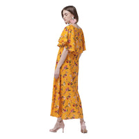 O Madam Crepe Printed Halfsleeves Maxi Round Neck Kurti for Women (Pack of 5)