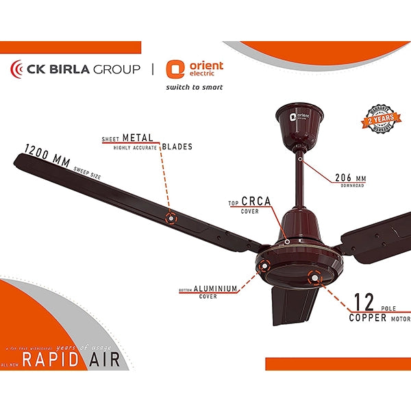 Orient1200mm Rapid Air High Speed Ceiling Fan-4