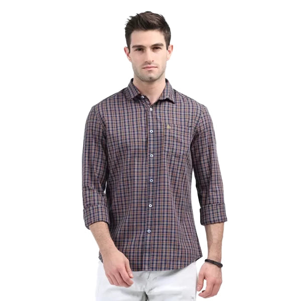 PNP GROUP Men Slim Fit Checkered Casual Shirt B-O-1