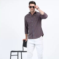 PNP GROUP Men Slim Fit Checkered Casual Shirt B-O-5