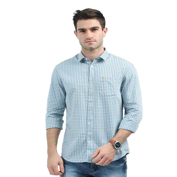 PNP GROUP Men Slim Fit Checkered Casual Shirt B-W-1