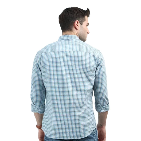 PNP GROUP Men Slim Fit Checkered Casual Shirt B-W-2