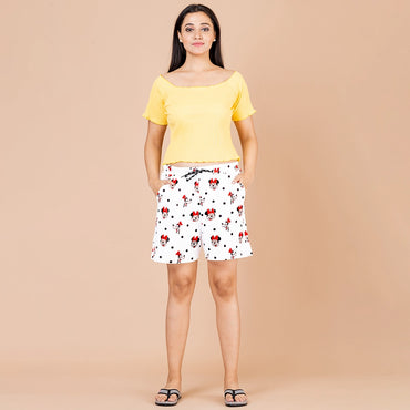 Powermerc Brown Mickey Printed Shorts-1