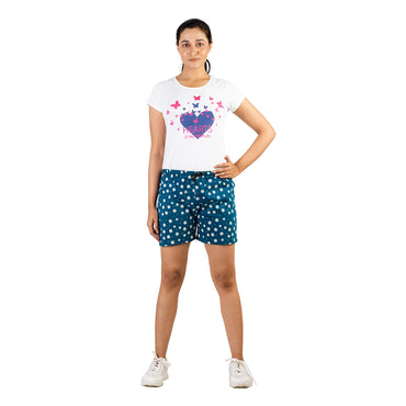 Powermerc Floral Printed Shorts Navy Blue-1