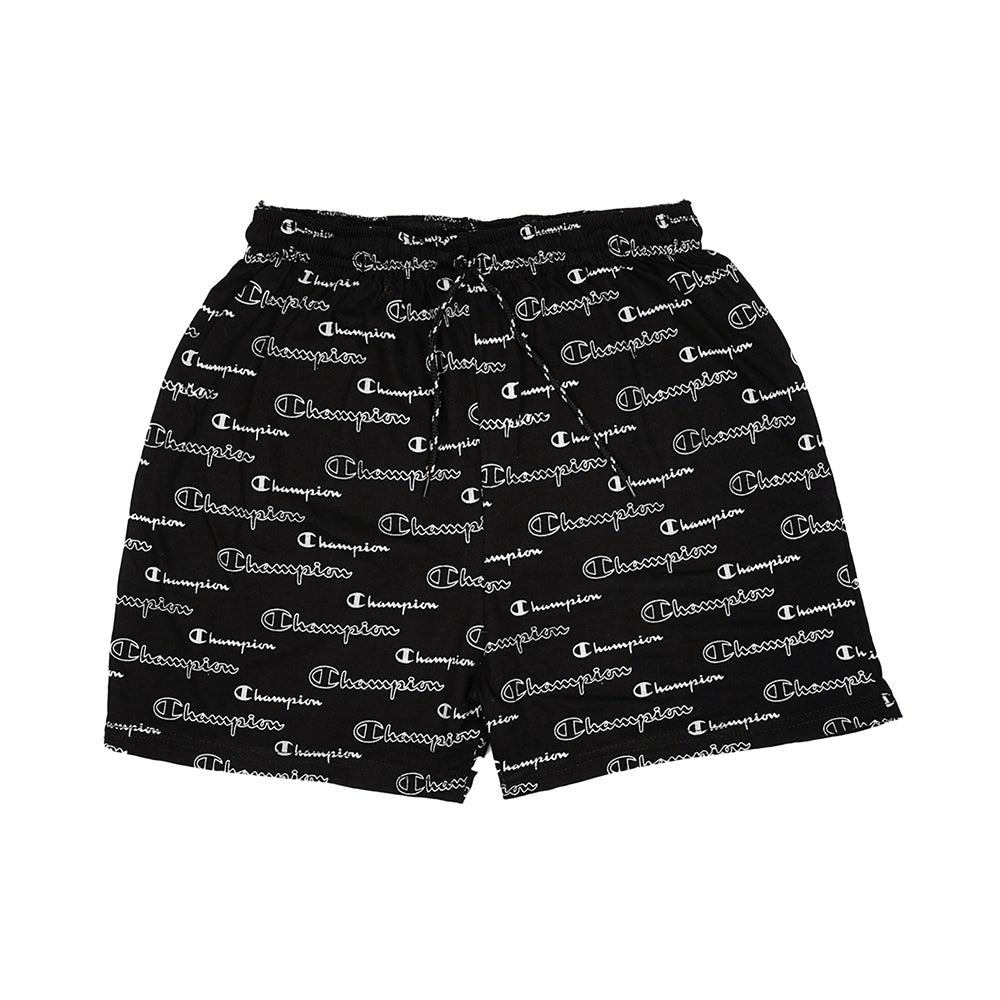 Powermerc Printed Shorts Written Champion all over in shorts-Black