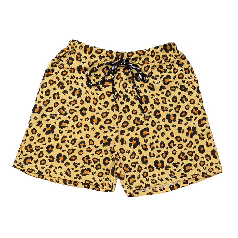 Powermerc Printed Shorts for Women with Pocket on both sides of the shorts-Mustard yellow