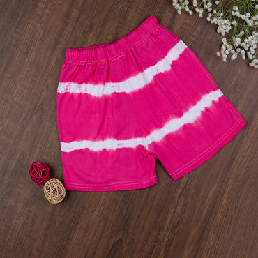 Powermerc TIE_DYE Cotton Shorts for Women-Pink-1