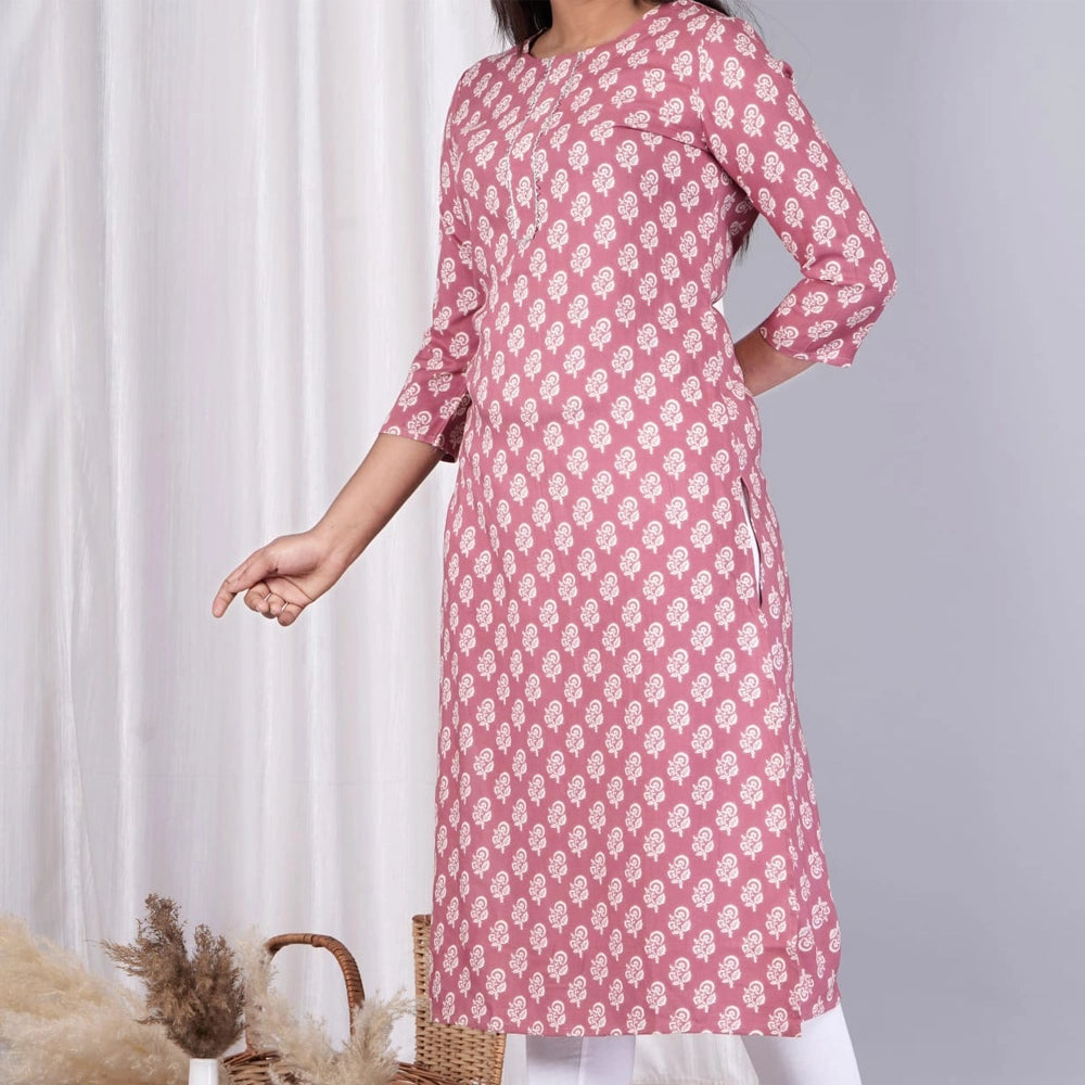 Rayon Kurti for women baby pink 1