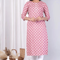 Rayon Kurti for women baby pink