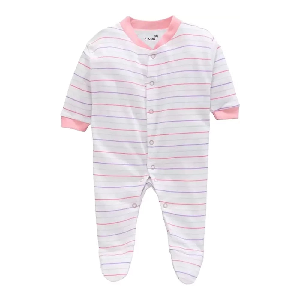 Romper For Baby Boys & Baby Girls Striped, Printed, Solid Cotton Blend-3