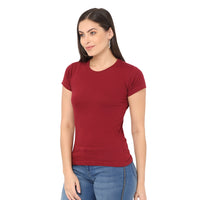 Crepeon T-Shirts for Women Round Neck Half Sleeves 100 % Cotton (Pack of 10)