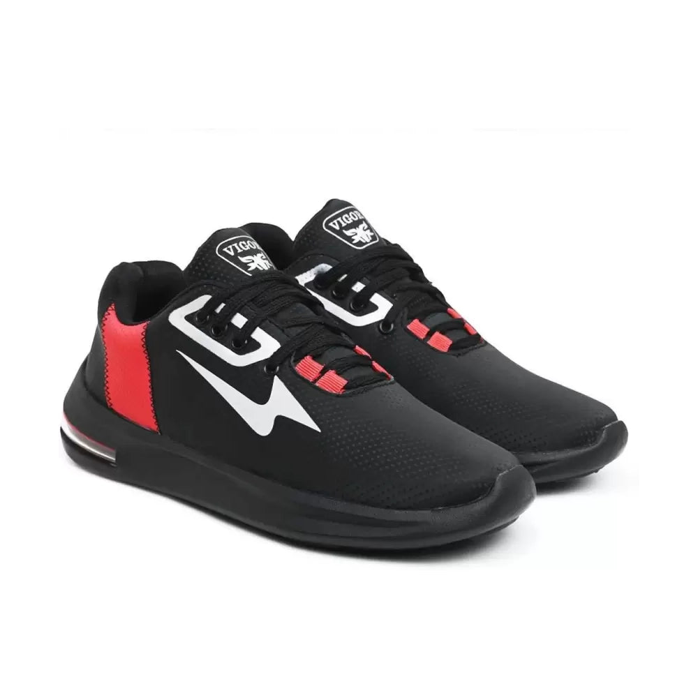 Running Shoes For Mens (Black, Red)-1