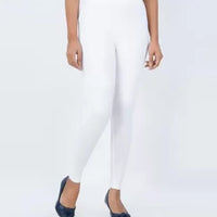 SF Ankle Length Ethnic Wear Legging (White, Solid)webp (4)