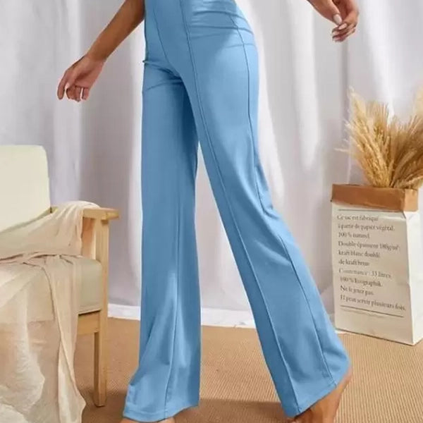 SF-Women Slim Fit Light Blue Lycra Blend Trousers (3)