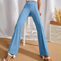 SF-Women Slim Fit Light Blue Lycra Blend Trousers (4)