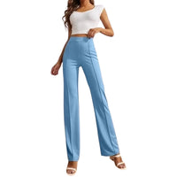 SF-Women Slim Fit Light Blue Lycra Blend Trousers