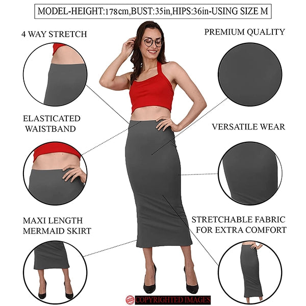 SF-Women's Solid Lycra Stretchable Midi Pencil Skirt (2)