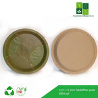 SIALI LEAF MADE PAPER PLATE (12 inch - (PACK OF 100)-1