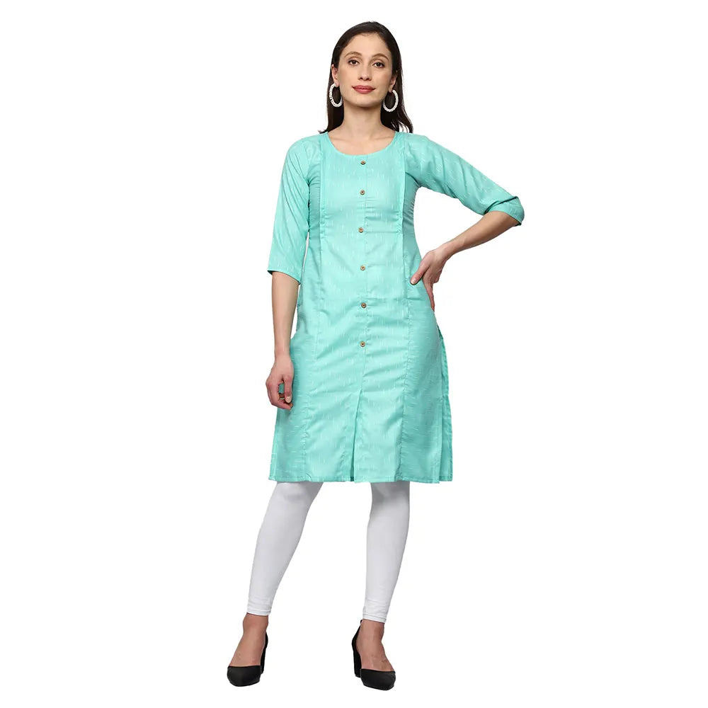 SUSHIL APPARELS STRAIGHT METERNITY KURTI (AQUA)-1