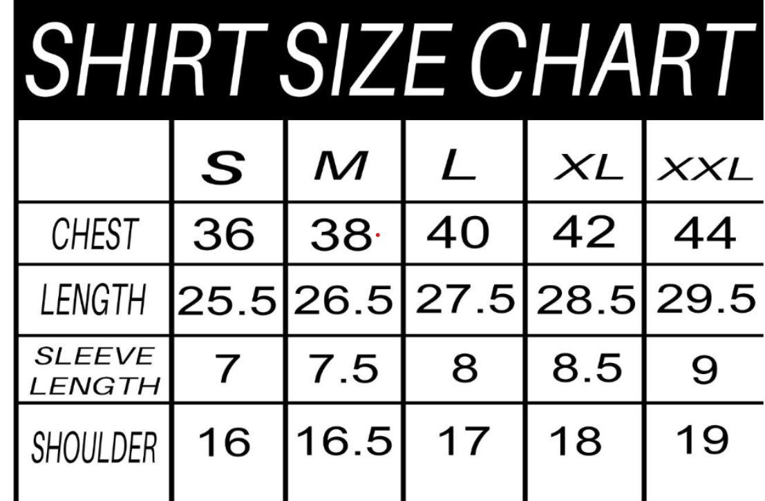 Shirt Size Chart