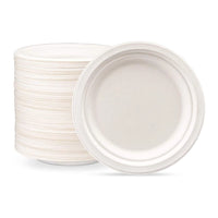 SGE Sugarcane Round Biodegradable Disposable Plates- (25 Pieces / Pack )