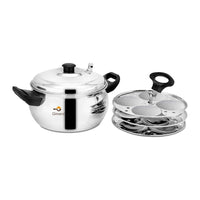 Steel Idli Maker with Silver Lid - 3 Plates (12 Idlies)-2