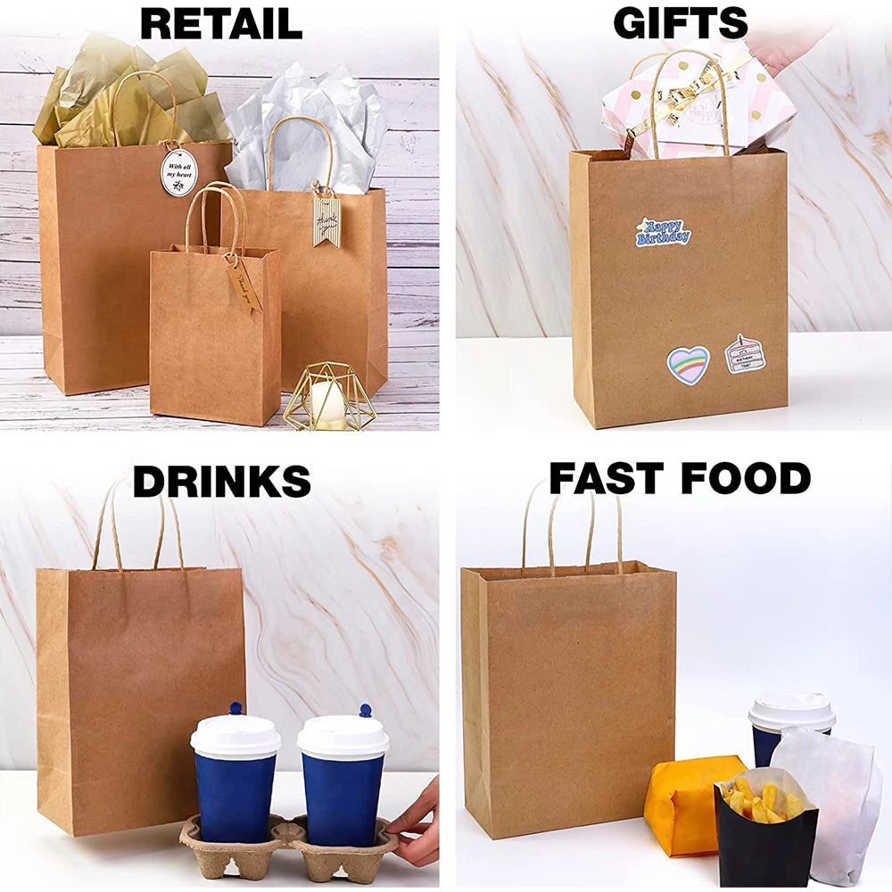 Sun paper industries Disposable Brown Kraft Paper Bags-3