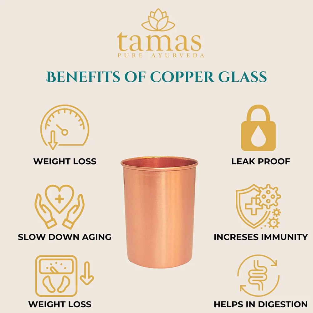 Tamas Pure Ayurveda Small Glass Copper- 250ml-4