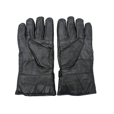 Blizz Leather Unisex Winter Leather Gloves, Driving Gloves Set- Black (Pack of 3)