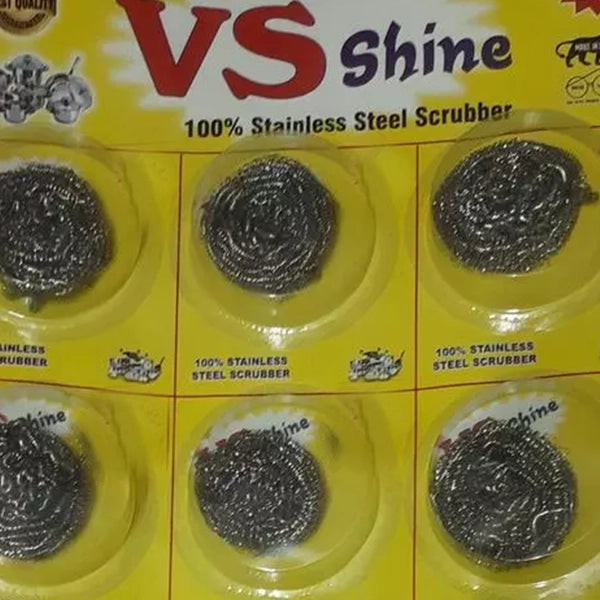 VS Shine 100% Stainless Steel Scrubber- 12 Pieces / Pack