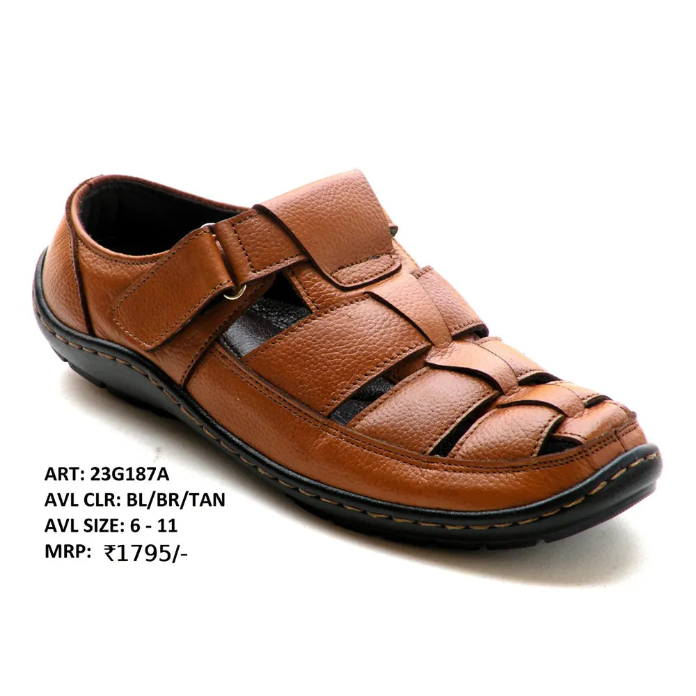 Valmax Mens Slip-On Sandals Brown-1