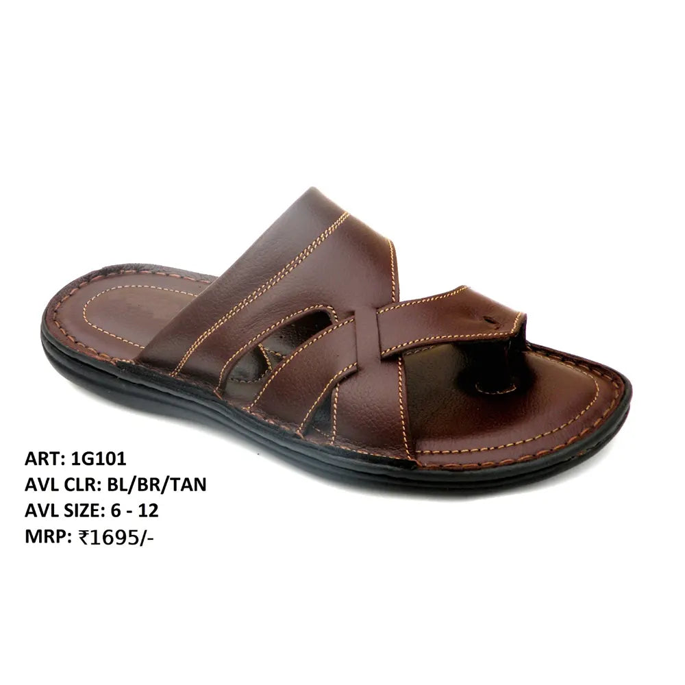 Valmax Mens chappal and sandals BROWN -1