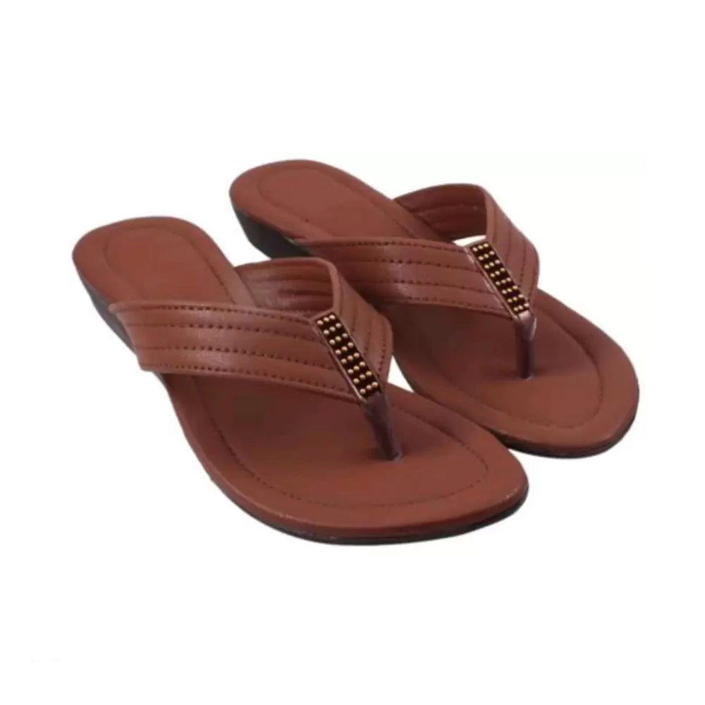 Women Brown Wedges Sandal-1