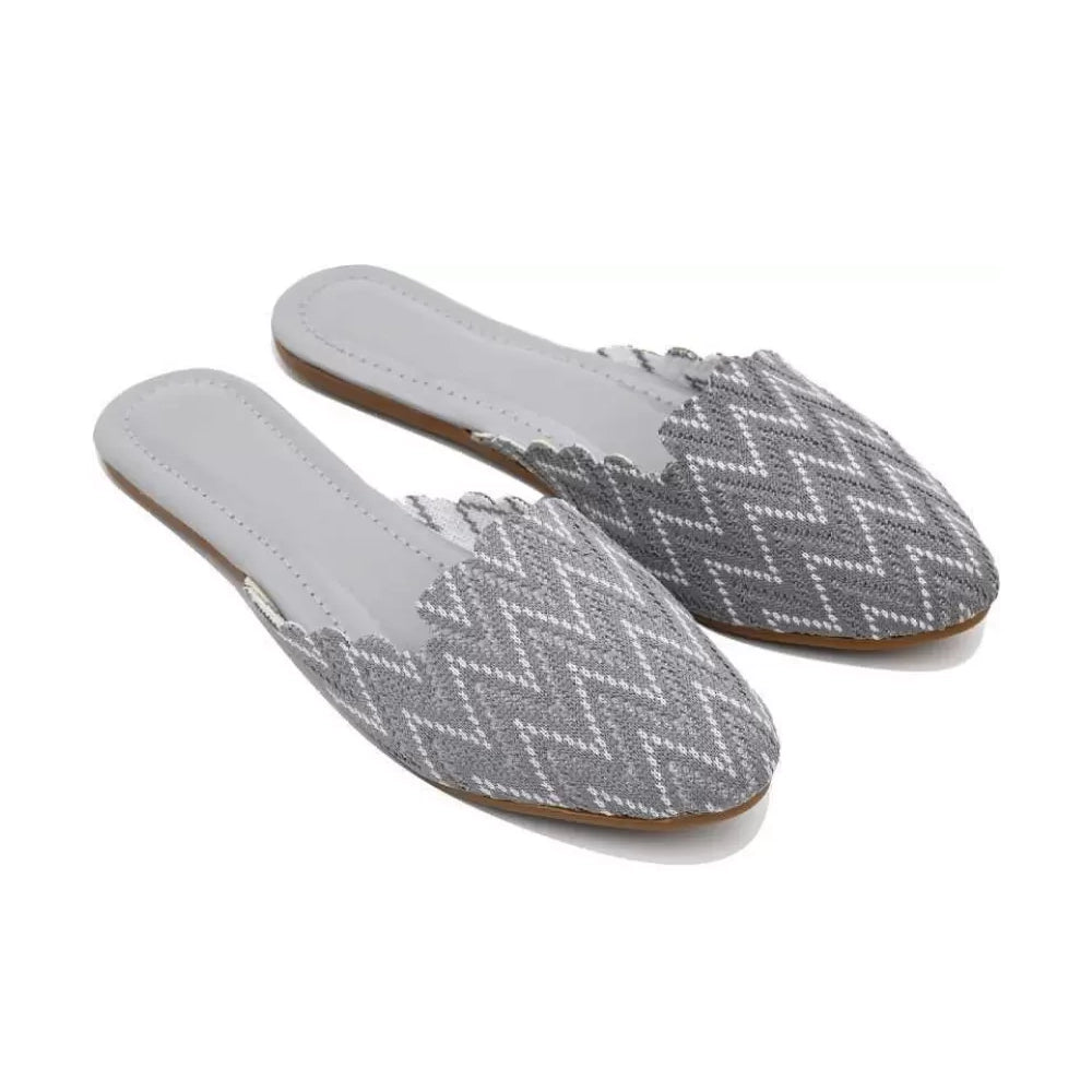 Women Grey Flats Sandal-1