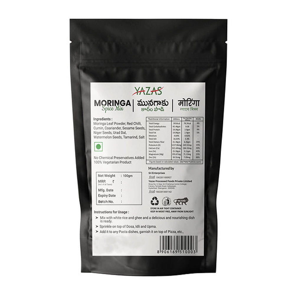 YAZAS Moringa Spice Mix Powder-Pack of 10.2