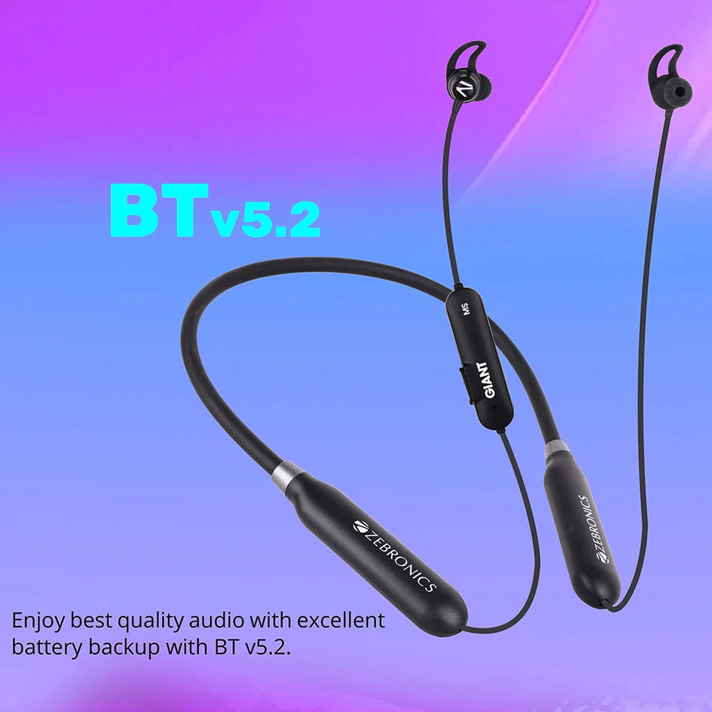 Zebronics Giant Wireless BT earphone with Neckband-3