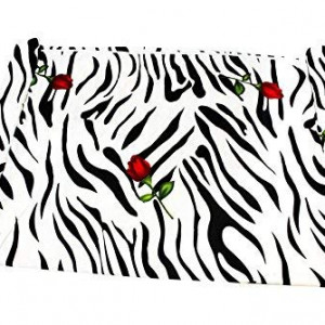 Home Spaces Zebra Print with Red Rose Single Bed Reversible AC Dohar, Single Bed dohar Brand: Home Spaces